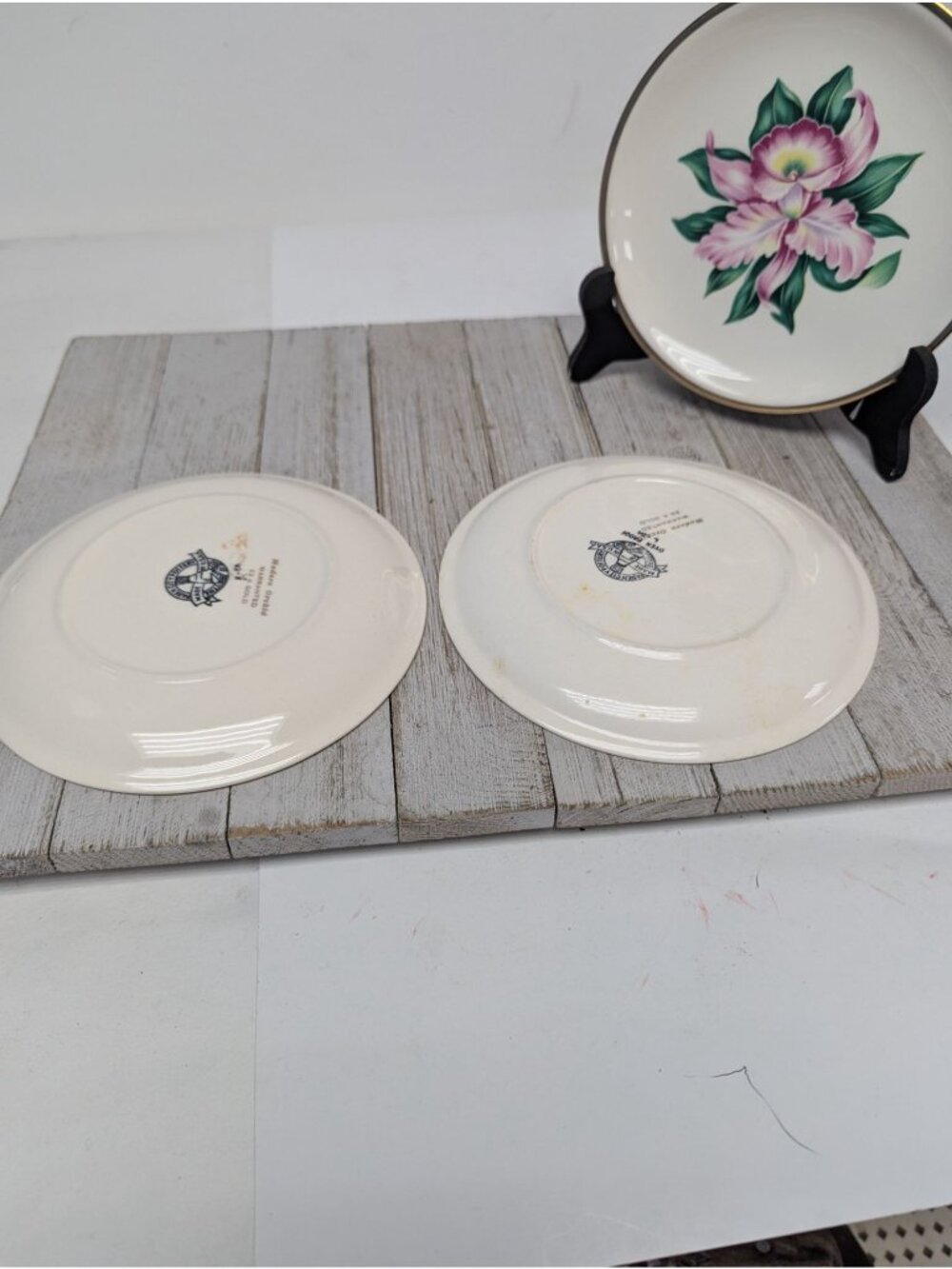 Vintage Paden City Pottery MODERN ORCHID Set 5 Dessert Bread Plates Retired USA - Picture 10 of 11